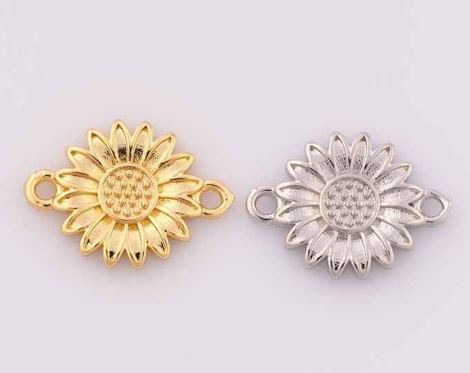 1 pcs Gold Flower Connector,18K Gold Filled Minimalist Connector,Flower Connector DIY Bracelet Necklace Jewelry Making Findings Supply
