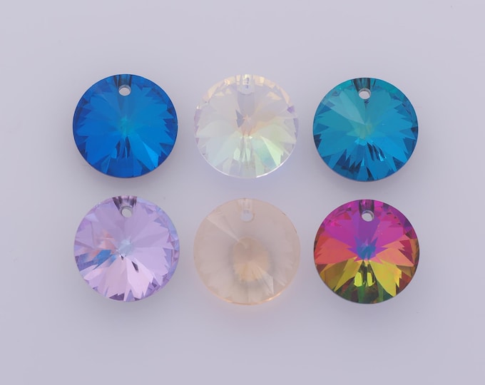 1 pcs Rivoli Crystal Pendant,Crystal AB Charms,Austrian Crystal,Made in Austria DIY Bracelet Necklace Jewelry Making Findings Supply