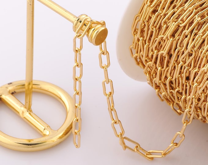 1 Meter Gold Cable Chain, 18K Gold Filled Semi Finished Chain, Specialty Chains, DIY Jewelry Making Supplies