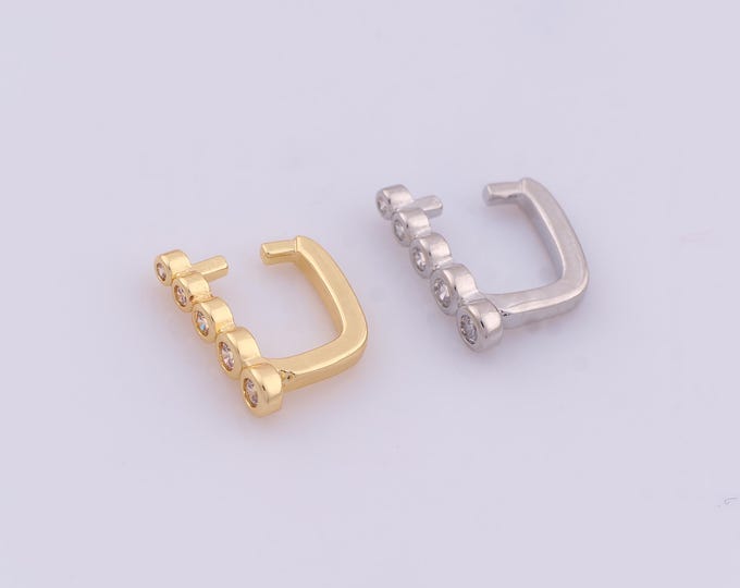 Gold CZ Clip-On Clasp,18K Gold Filled Clip-On Clasp,Clip-On Clasp for DIY Bracelet Necklace Jewelry Making Findings Supply