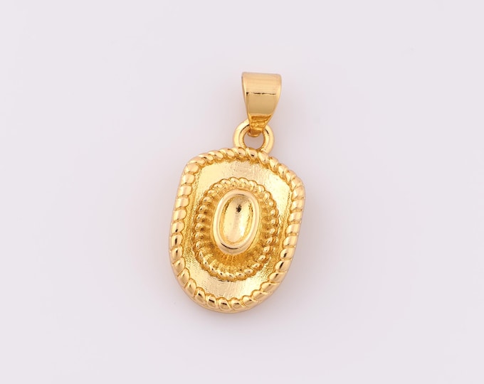 1 pcs Gold Hat Pendant,18K Gold Filled Hat Charm,Hat Charm DIY Bracelet Necklace Jewelry Making Findings Supply