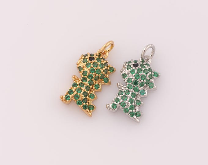 1 pcs Gold CZ Animal Pendant,18K Gold Filled Animal Charm,Animal Charm DIY Bracelet Necklace Jewelry Making Findings Supply