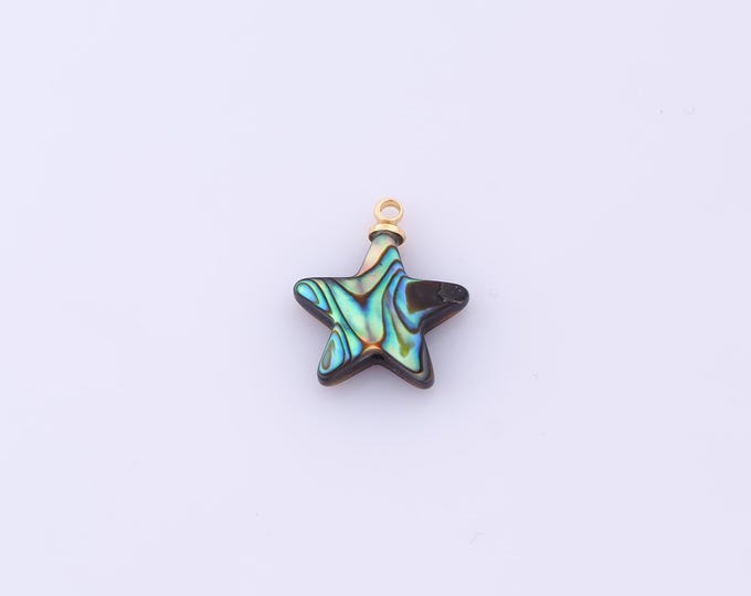 1 pcs Gold Fritillaria Pendant,18K Gold Filled Star Charm,Fritillaria Charms DIY Bracelet Necklace Jewelry Making Findings Supply