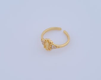 1 Pcs Dainty Gold CZ Virgin Mary Rings,18K Gold Filled Open Rings,Catholic Rings,Gift for Her