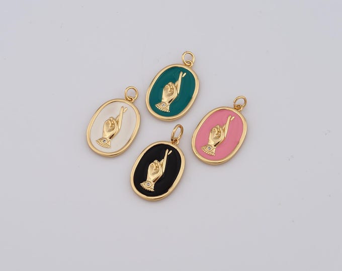 1 pcs Gold CZ Hand Pendant,18K Gold Filled Gesture Charm,Hand Charm DIY Bracelet Necklace Jewelry Making Findings Supply