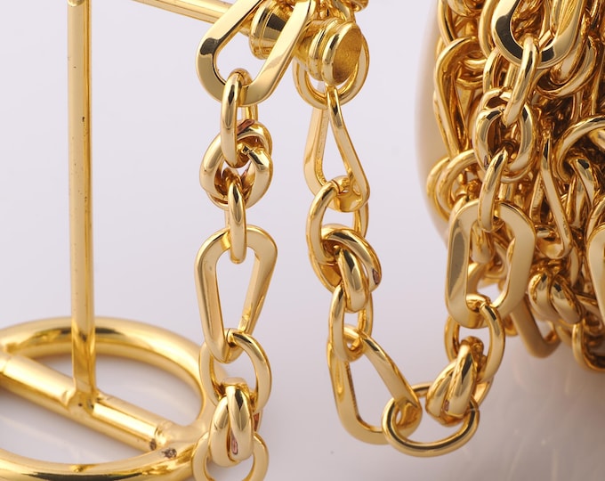 1 Meter Gold Knot Chain, 18K Gold Filled Semi Finished Chain, Specialty Chains, DIY Jewelry Making Supplies
