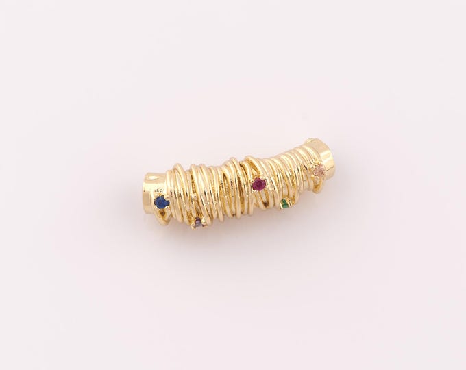 1 pcs 18K Gold Filled Round Tube Spacer Beads,Tube Beads,Round Beads for DIY Jewelry Making Findings Supply