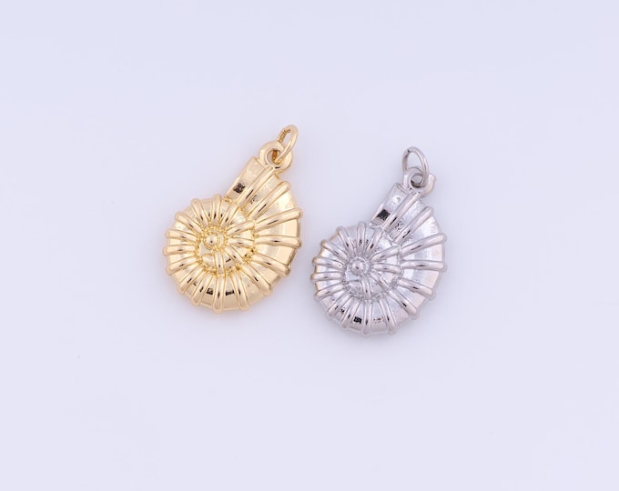 1 pcs Gold Snail Shell Pendant,18K Gold Filled Snail Shell Charm,Snail Shell Charm DIY Bracelet Necklace Jewelry Making Findings Supply
