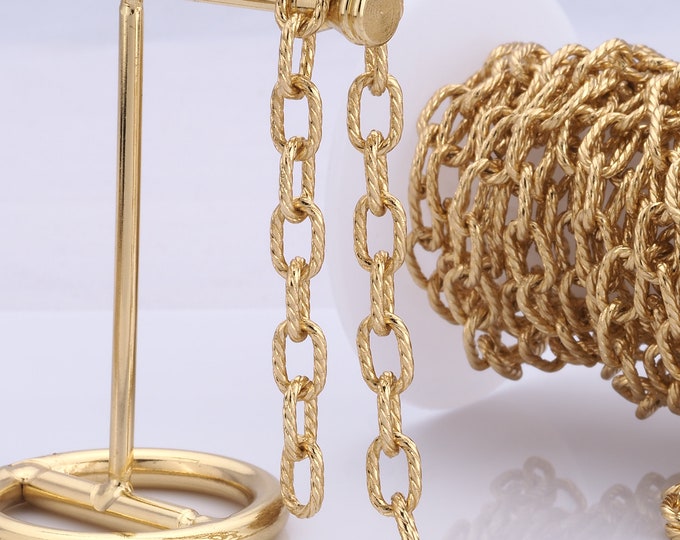 1 Meter Gold Rolo Chain, 18K Gold Filled Semi Finished Chain, Specialty Chains, DIY Jewelry Making Supplies