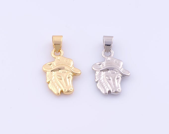 1 pcs Gold Horse Pendant,18K Gold Filled Animal Charm,Cowboy Horse Charms DIY Bracelet Necklace Jewelry Making Findings Supply