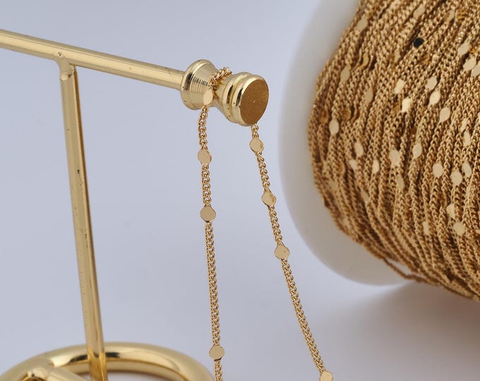 1 Meter Gold Satellite Chain, 18K Gold Filled Semi Finished Chain, Specialty Chains, DIY Jewelry Making Supplies