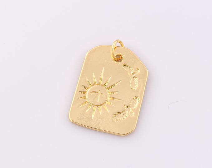 1 pcs Gold Sun Pendant,18K Gold Filled Bird Charm,Sun Charm DIY Bracelet Necklace Jewelry Making Findings Supply