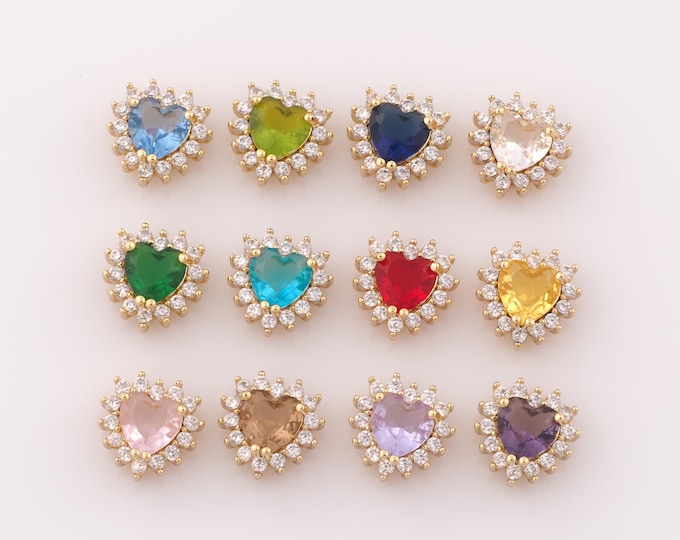 1 pcs 18K Gold Filled Heart Spacer Beads,Heart Beads,Heart Beads for DIY Jewelry Making Findings Supply