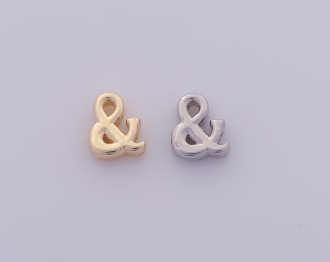 18K Gold Filled Ampersand Spacer Beads,Symbol Beads,& Beads for DIY Jewelry Making Findings Supply