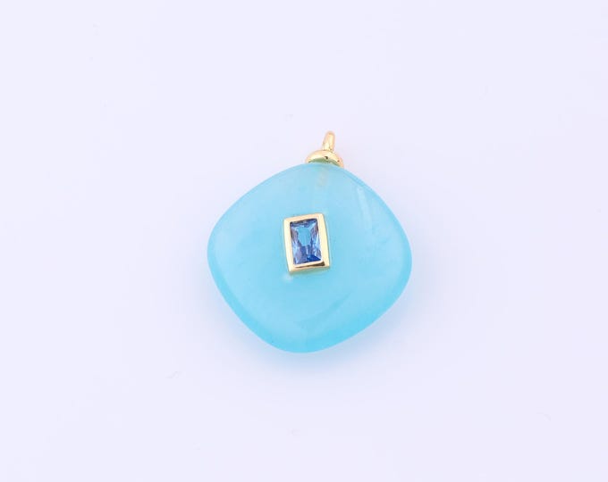 1 pcs Gold Energy Stone Pendant,18K Gold Filled Natural Stone Charm,Stone Charms DIY Bracelet Necklace Jewelry Making Findings Supply
