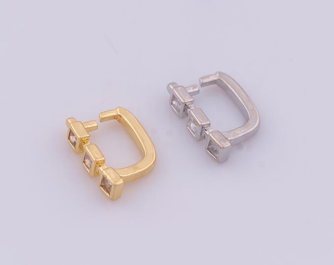 Gold CZ Clip-On Clasp,18K Gold Filled Clip-On Clasp,Clip-On Clasp for DIY Bracelet Necklace Jewelry Making Findings Supply