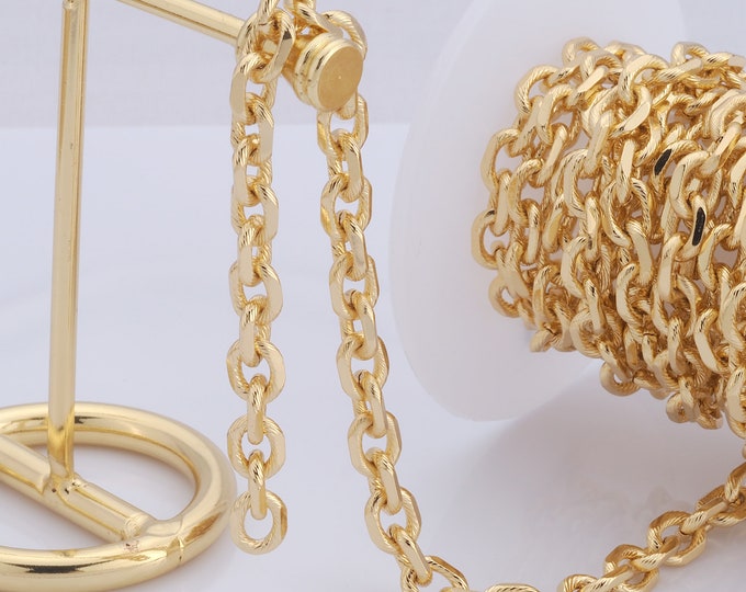 1 Meter Gold Rolo Chain, 18K Gold Filled Semi Finished Chain, Specialty Chains, DIY Jewelry Making Supplies