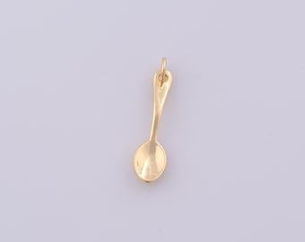 1 pcs Gold Tableware Pendant,18K Gold Filled Spoon Charm,Tableware Charms DIY Bracelet Necklace Jewelry Making Findings Supply