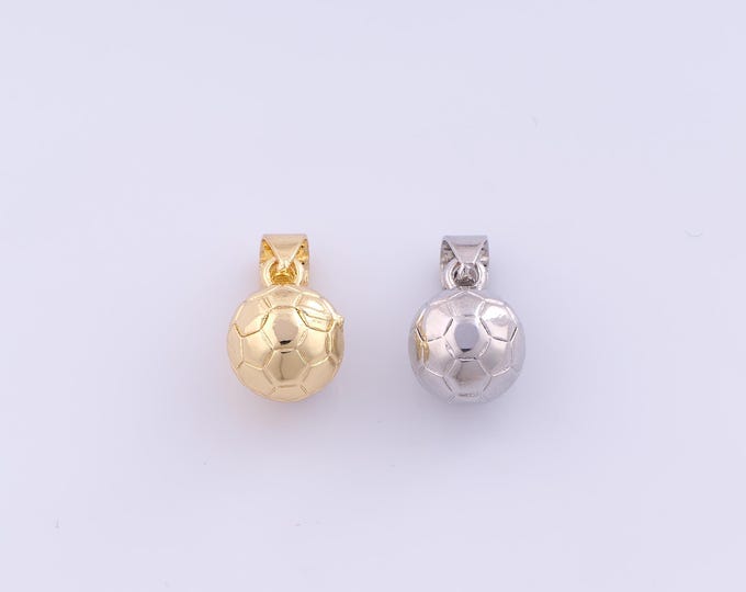 1 pcs Gold Football Pendant,18K Gold Filled Sports Charm,Soccer Charms DIY Bracelet Necklace Jewelry Making Findings Supply