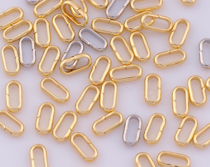 50 pcs 18K Gold Filled Open Jump Rings,Oval Jump Rings,Gold Jump Rings,Oval Jump Rings for DIY Jewelry Making Findings Supply
