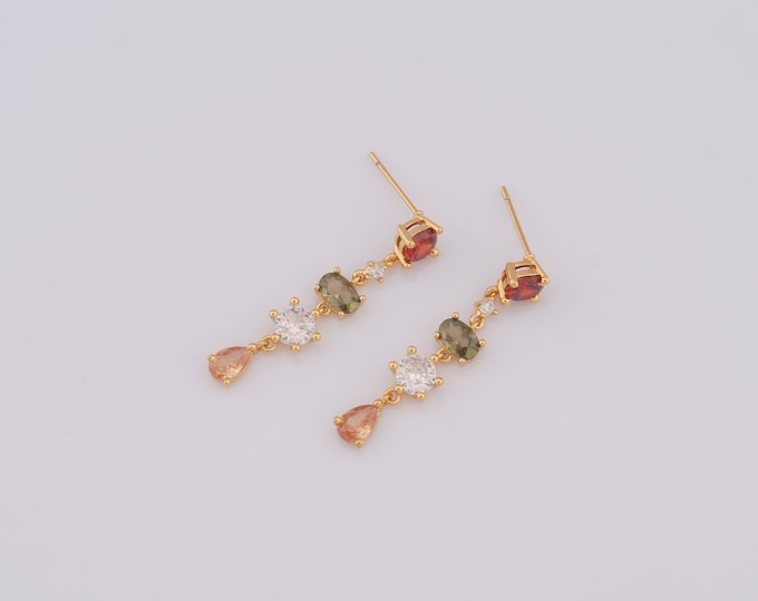 1 pair Gold Drop Stud Earrings,18K Gold Filled Water Drop Stud Earrings,Water Drop Stud Earrings,Hypoallergenic Stud Earrings,Gift for Her