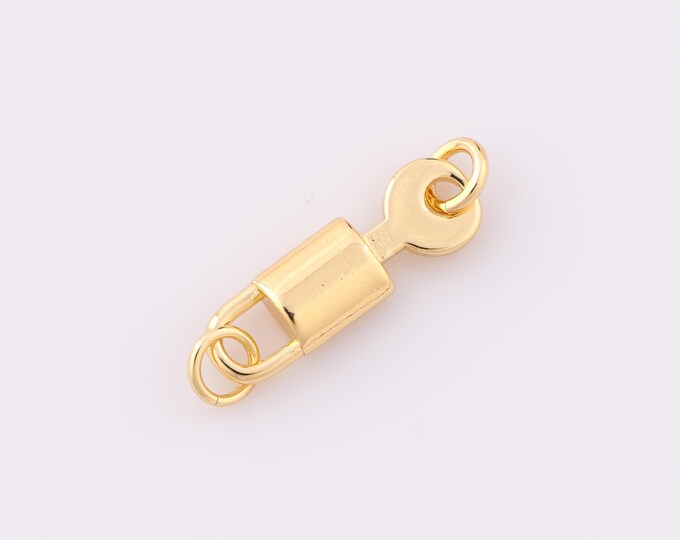 1 pcs Gold Lock Pendant,18K Gold Filled Key Charm,Lock Charm DIY Bracelet Necklace Jewelry Making Findings Supply
