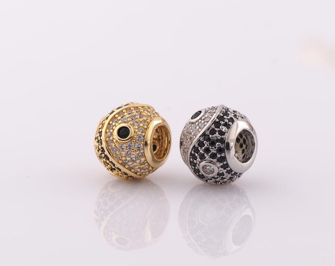 1 pcs 18K Gold Filled Ball Spacer Beads,Large Hole Beads,Round Beads for DIY Jewelry Making Findings Supply