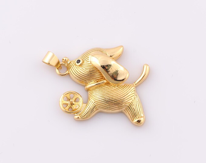 1 pcs Gold Elephant Pendant,18K Gold Filled Elephant Charm,Elephant Charm DIY Bracelet Necklace Jewelry Making Findings Supply