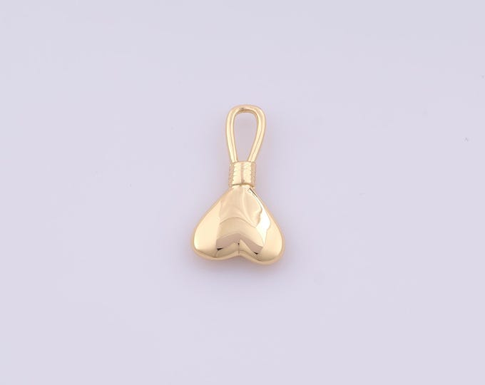 1 pcs Gold Heart Pendant,18K Gold Filled Love Charm,Heart Charms DIY Bracelet Necklace Jewelry Making Findings Supply