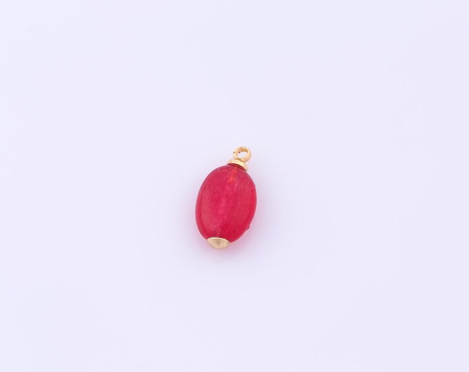 1 pcs Gold Energy Stone Pendant,18K Gold Filled Natural Stone Charm,Stone Charms DIY Bracelet Necklace Jewelry Making Findings Supply