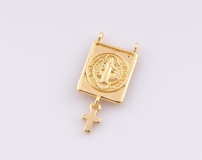 1 pcs Gold Jesus Pendant,18K Gold Filled Cross Charm,Christian Charms,DIY Bracelet Necklace Jewelry Making Findings Supply