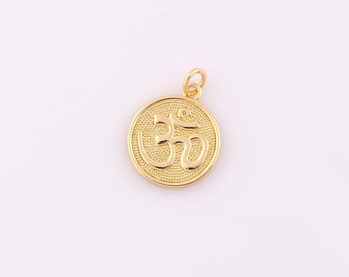 1 pcs Gold Ohm Pendant,18K Gold Filled Yoga Charm,Symbol Charm DIY Bracelet Necklace Jewelry Making Findings Supply