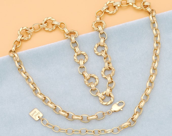 Gold Twist Necklace, 18K Gold Filled Return Necklace, Adjustable Necklace, Gift for Her，48+7cm