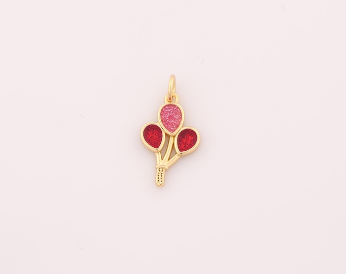 1 pcs Gold Enamel Balloon Pendant,18K Gold Filled Balloon Charm,Balloon Charms DIY Bracelet Necklace Jewelry Making Findings Supply