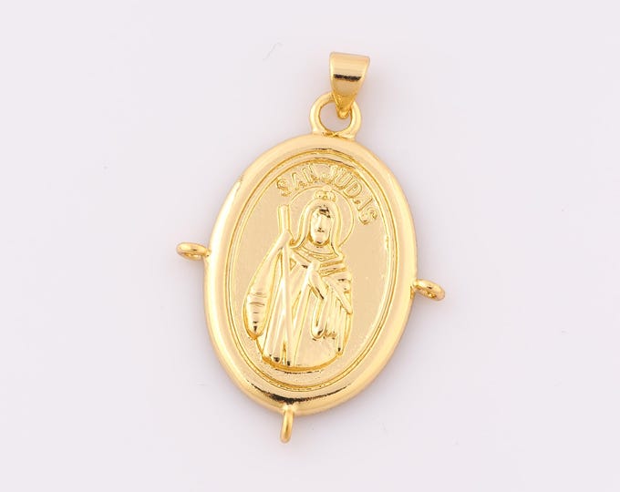 1 pcs Gold San Judas Pendant,18K Gold Filled San Judas Charm,San Judas Charm DIY Bracelet Necklace Jewelry Making Findings Supply