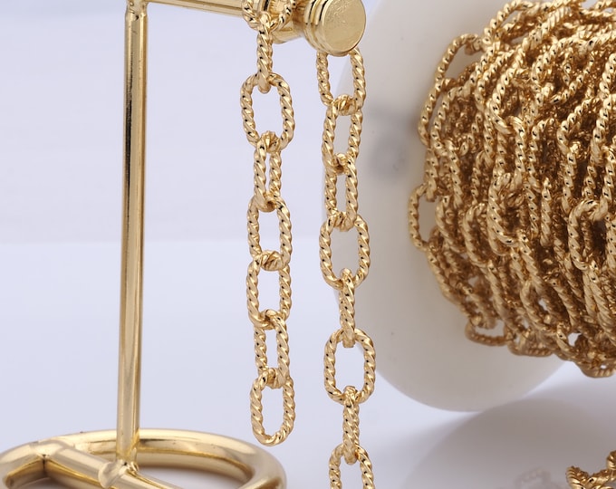 1 Meter Gold Rolo Chain, 18K Gold Filled Semi Finished Chain, Specialty Chains, DIY Jewelry Making Supplies