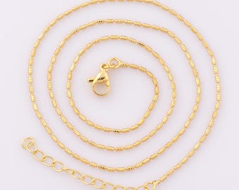 1 Str Gold Round Necklace, 18K Gold Filled Chain Necklace, Adjustable Necklace, Gift for Her