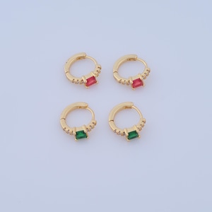 1 pair Gold CZ Hoop Earrings,18K Gold Filled Huggie Hoop Earring ,Hoop Earrings,Hypoallergenic Huggie Hoop,Gift for Her