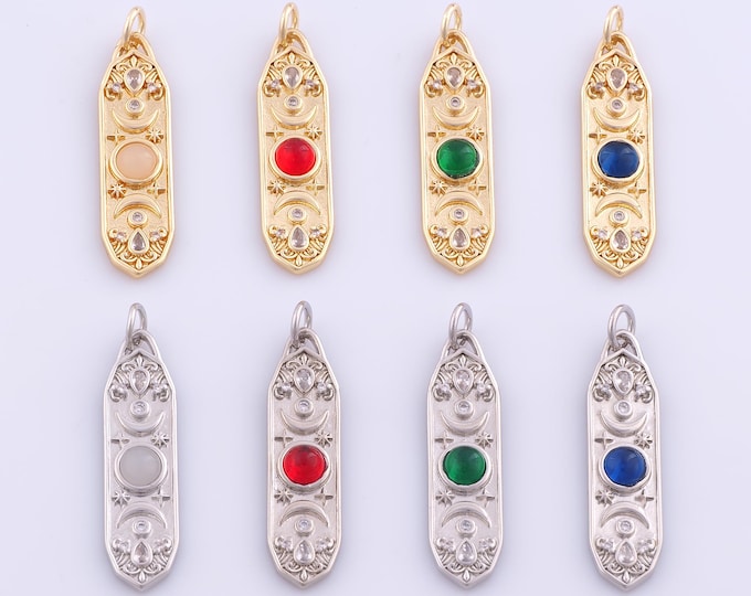 1 pcs Gold CZ Moon Star Pendant,18K Gold Filled Celestial Charm,Star Moon Charms DIY Bracelet Necklace Jewelry Making Findings Supply