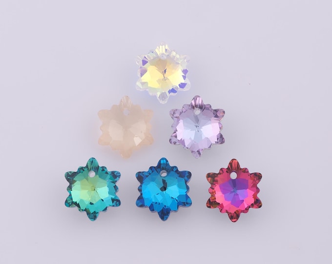 1 pcs Edelweiss Crystal Pendant,Crystal AB Charms,Austrian Crystal,Made in Austria DIY Bracelet Necklace Jewelry Making Findings Supply