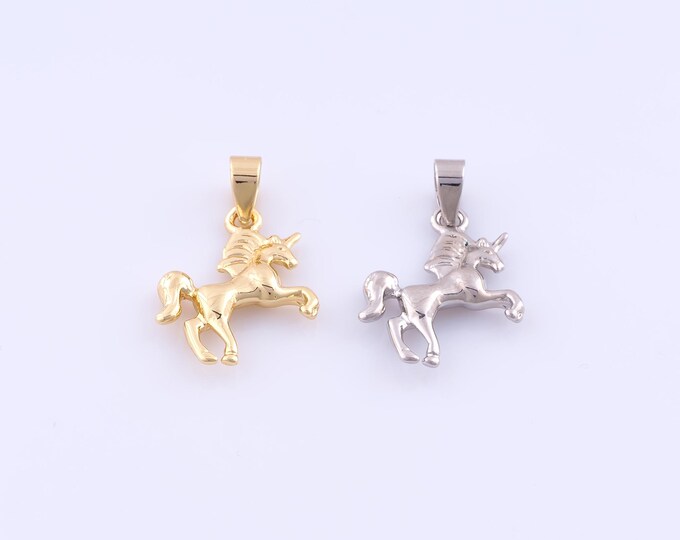 1 pcs Gold Unicorn Pendant,18K Gold Filled Unicorn Charm,Unicorn Charms DIY Bracelet Necklace Jewelry Making Findings Supply