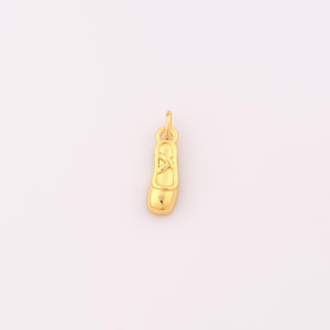 1 pcs Gold Ballet Flat Shoe Pendant,18K Gold Filled Ballet Charm,Dance Shoes Charms DIY Bracelet Necklace Jewelry Making Findings Supply