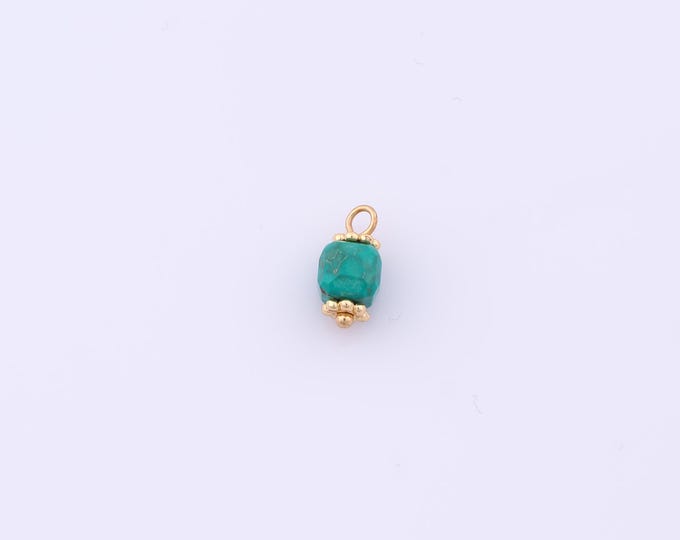 1 pcs Gold Energy Stone Pendant,18K Gold Filled Natural Stone Charm,Stone Charms DIY Bracelet Necklace Jewelry Making Findings Supply