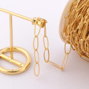 1 Meter Gold Büroklammer Kette, 18K Gold Filled halb fertige Kette, Spezialität Ketten, DIY Schmuckherstellung Zubehör
