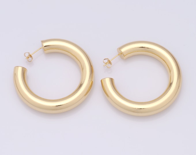 1pair Gold Open Stud Earrings,18K Gold Filled Hoop Stud Earrings,Hoop Stud Earrings,Hypoallergenic Stud Earrings,Gift for Her