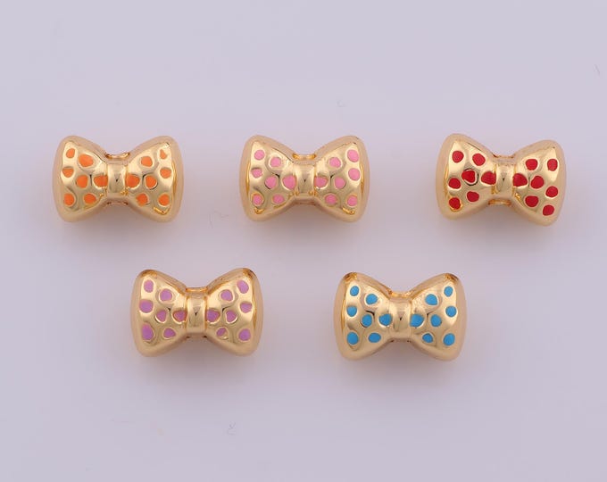 1 pcs 18K Gold Filled Hourglass Spacer Beads,Enamel Tube Beads,Hourglass Beads for DIY Jewelry Making Findings Supply