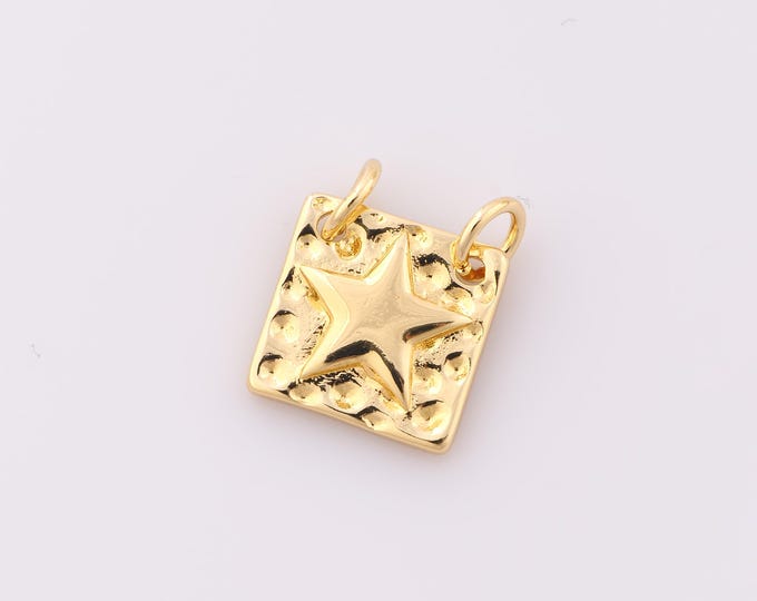 1 pcs Gold Star Pendant,18K Gold Filled Star Charm,Star Charm DIY Bracelet Necklace Jewelry Making Findings Supply