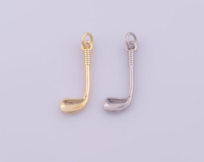 1 pcs Gold Golf Club Pendant,18K Gold Filled Sports Charm,Golf Charms DIY Bracelet Necklace Jewelry Making Findings Supply