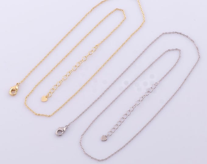 1 Str Gold Heart Necklace,18K Gold Filled Cable Chain Necklace,Adjustable Necklace,Gift for Her