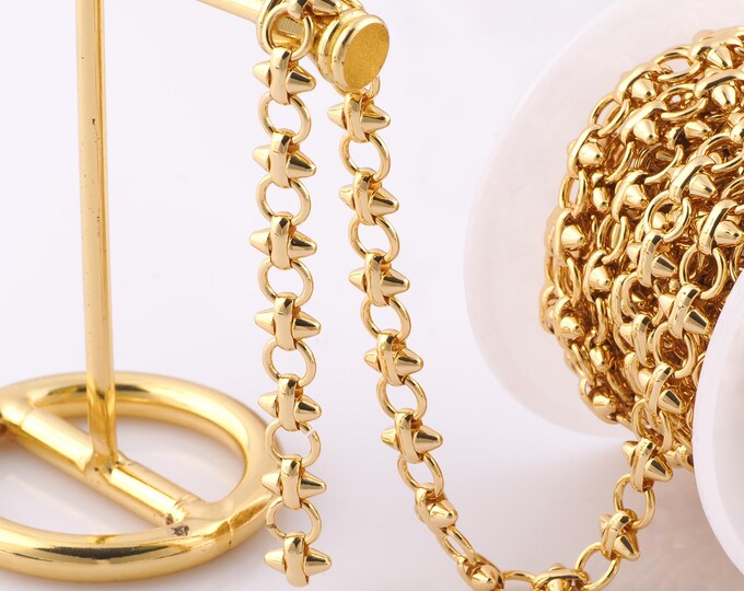 1 Meter Gold Round Chain, 18K Gold Filled Semi Finished Chain, Specialty Chains, DIY Jewelry Making Supplies